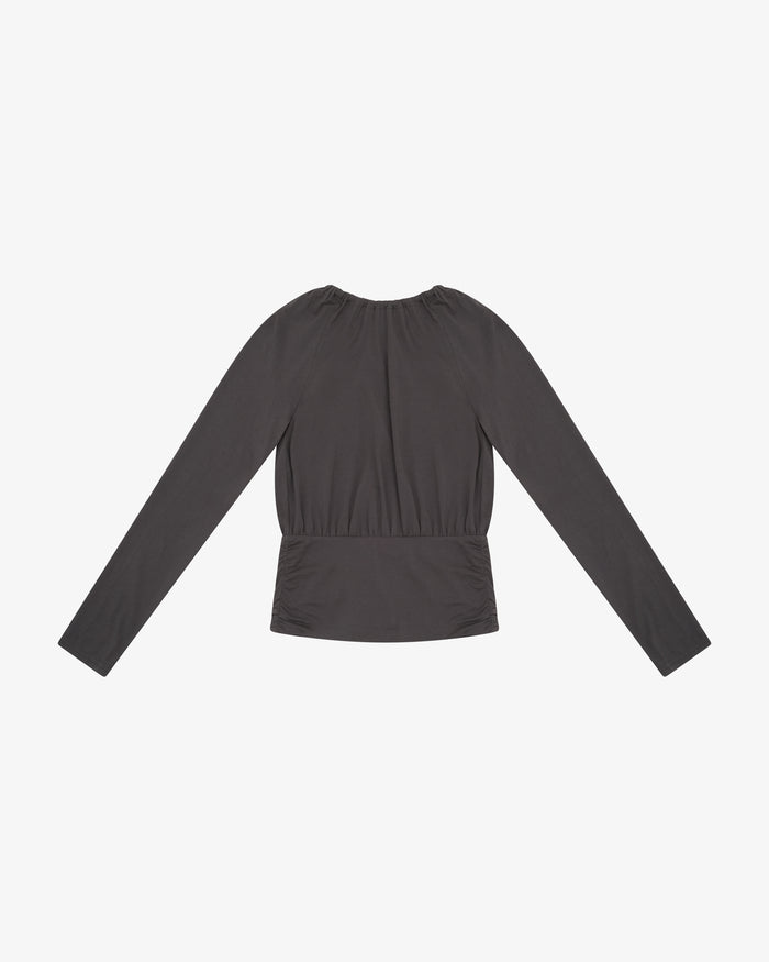 LS HALTER TOP - charcoal
