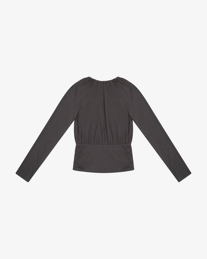 LS HALTER TOP - charcoal