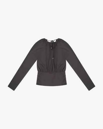 LS HALTER TOP - charcoal