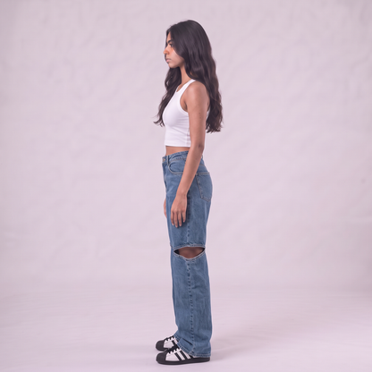 Maison de Chris Cut Out Denim Pants