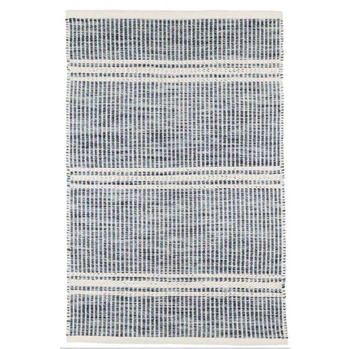 Malta Blue Wool Coastal Rug