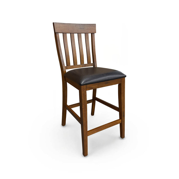 Mariposa Counter Stool in brown solid wood from A America