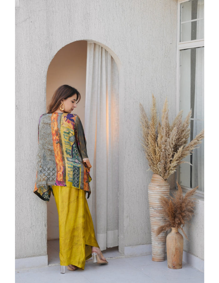 Matcha Yellow Drape Skirt Set