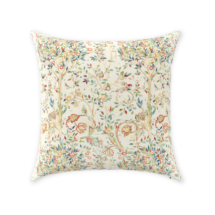 Melsetter Cotton Throw Pillows William Morris Linen Cream
