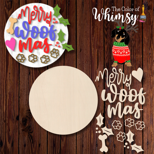 Merry Woof Mas Layered Christmas Round
