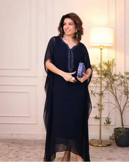 Midnight Blue Viscose Kaftan