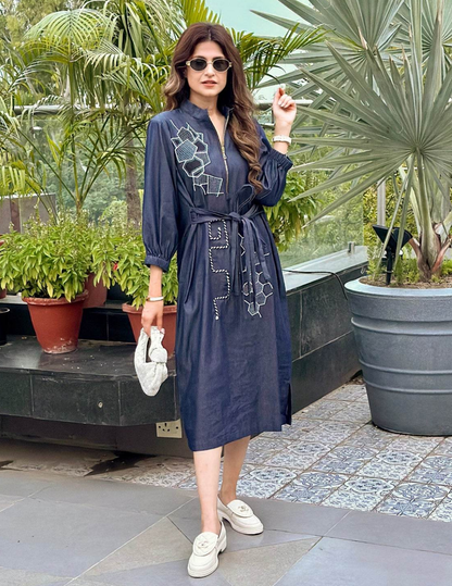 Midnight Cotton Dress