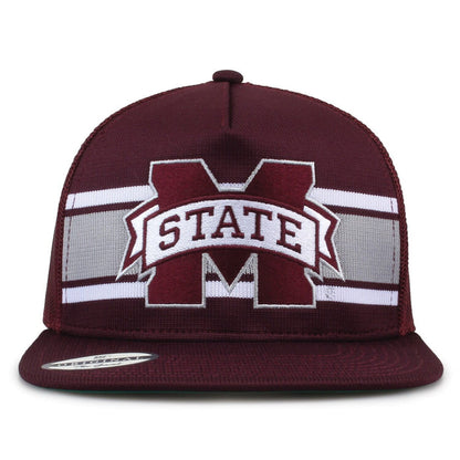 Mississippi State University Class of '92 trucker hat, front view with embroidered logo and stripes