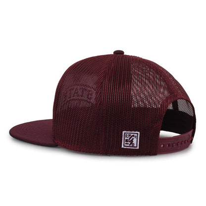Mississippi State University Class of '92 trucker hat, angled rear view showing mesh panels and snapback closure