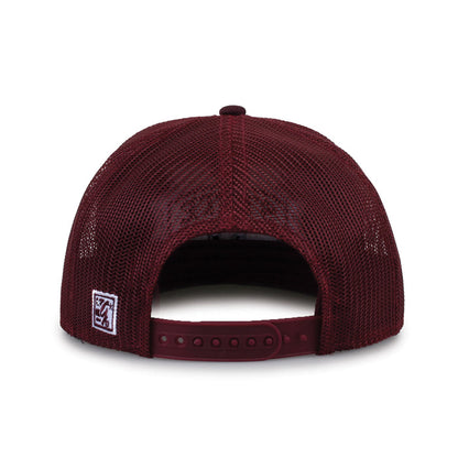 Mississippi State University Class of '92 trucker hat, rear view of mesh back and adjustable snapback closure