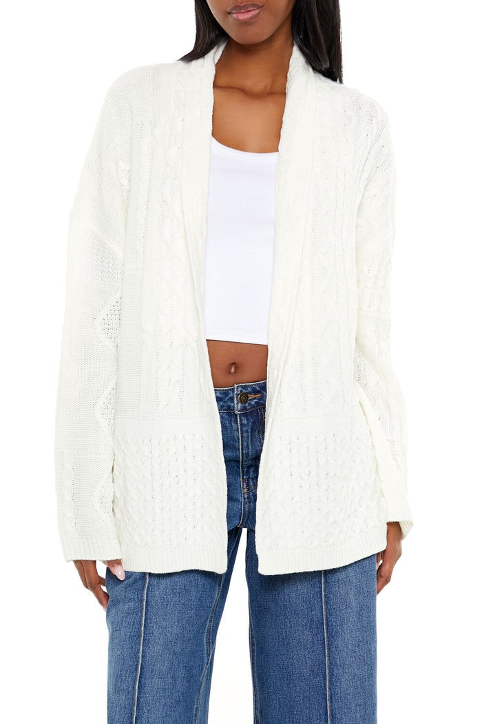 Mixed Knit Cardigan Sweater