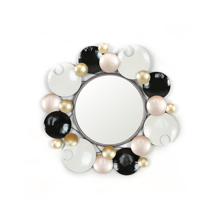 Modern 3D Round Plates Overlapping Metal Wall Mirror