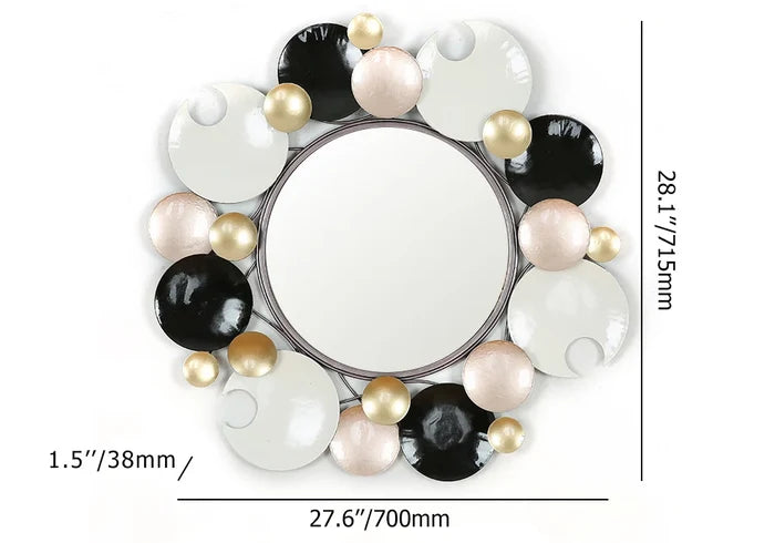Modern 3D Round Plates Overlapping Metal Wall Mirror