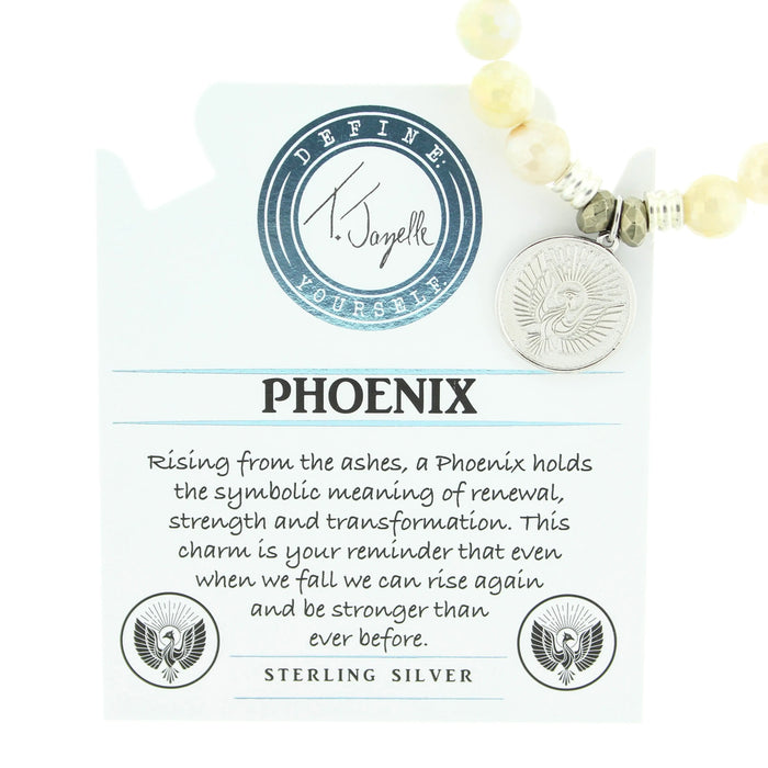 Moonstone Gemstone Bracelet with Phoenix Sterling Silver Charm T. Jazelle