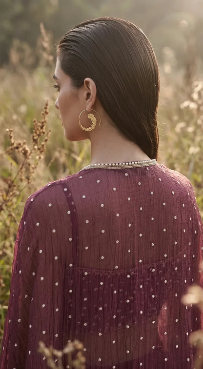 Mulberry Phulkari Cape Set