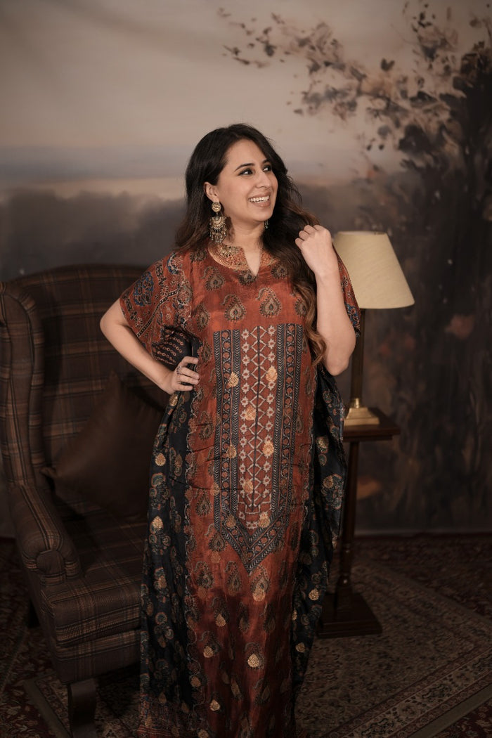 Women's Banarasi silk kaftan