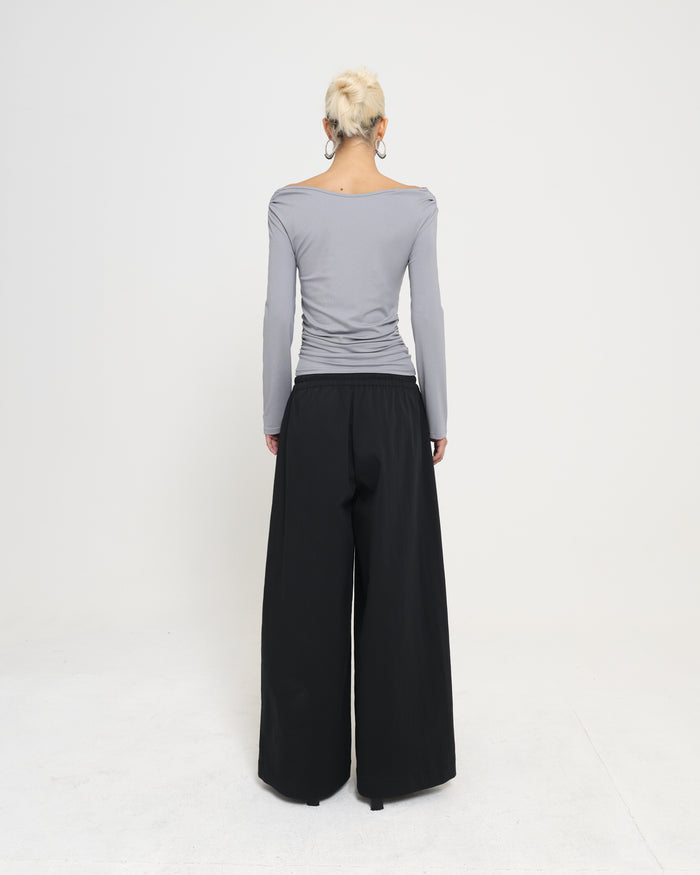 OFF SHOULDER LS TOP - Silver