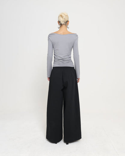 OFF SHOULDER LS TOP - Silver