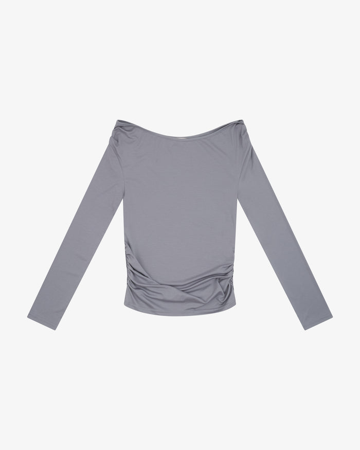 OFF SHOULDER LS TOP - Silver