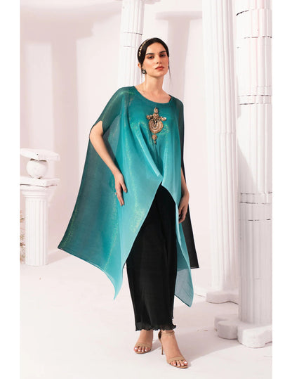 Ombre Blue Kaftan & Dhoti