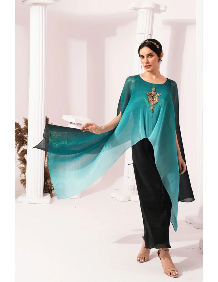 Ombre Blue Kaftan & Dhoti