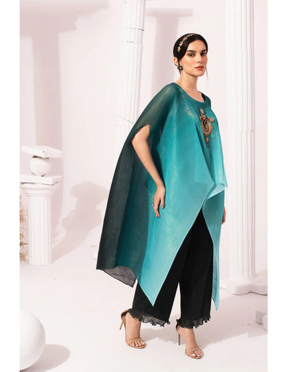 Ombre Blue Kaftan & Dhoti