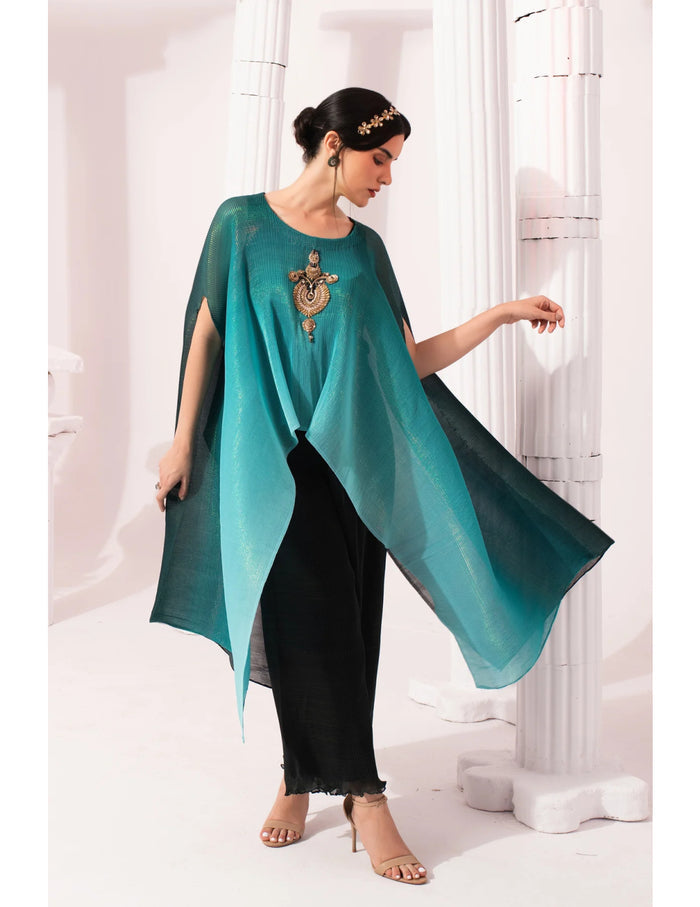 Ombre Blue Kaftan & Dhoti