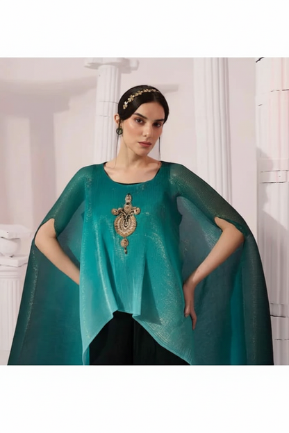 Ombre Green Kaftan & Pant