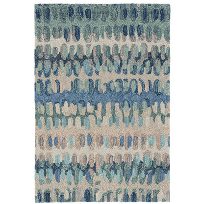 Paint Chip Blue Coastal Wool Rug
