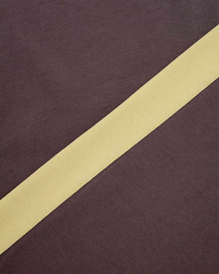 PANELLED LS CROP TEE - CHARCOAL / CITRON