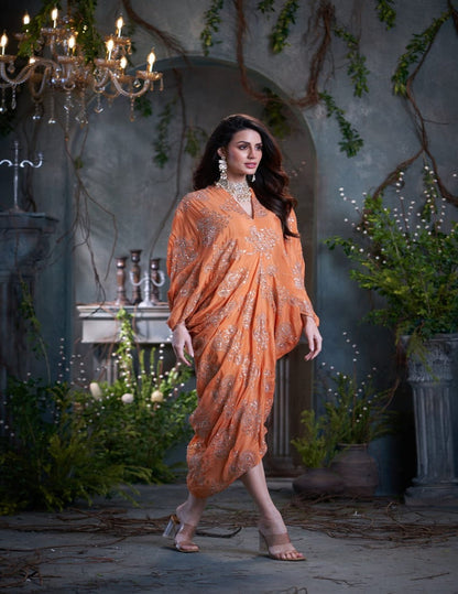 Peach kaftan kurti online shopping