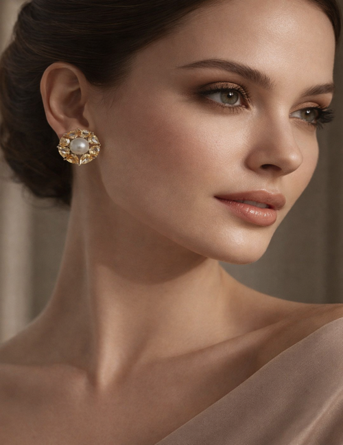 Pearl Bloom Stud Earrings