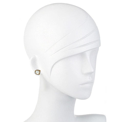 Pearl Button Clip Earring-Miriam Haskell-Swag Designer Jewelry