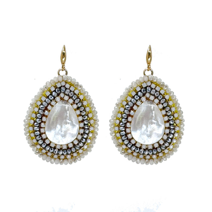 Pearl Teardrop Earrings-Theia Jewelry-Swag Designer Jewelry