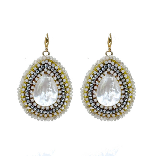 Pearl Teardrop Earrings-Theia Jewelry-Swag Designer Jewelry