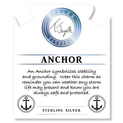 Peruvian Amazonite Stone Bracelet with Anchor Sterling Silver Charm