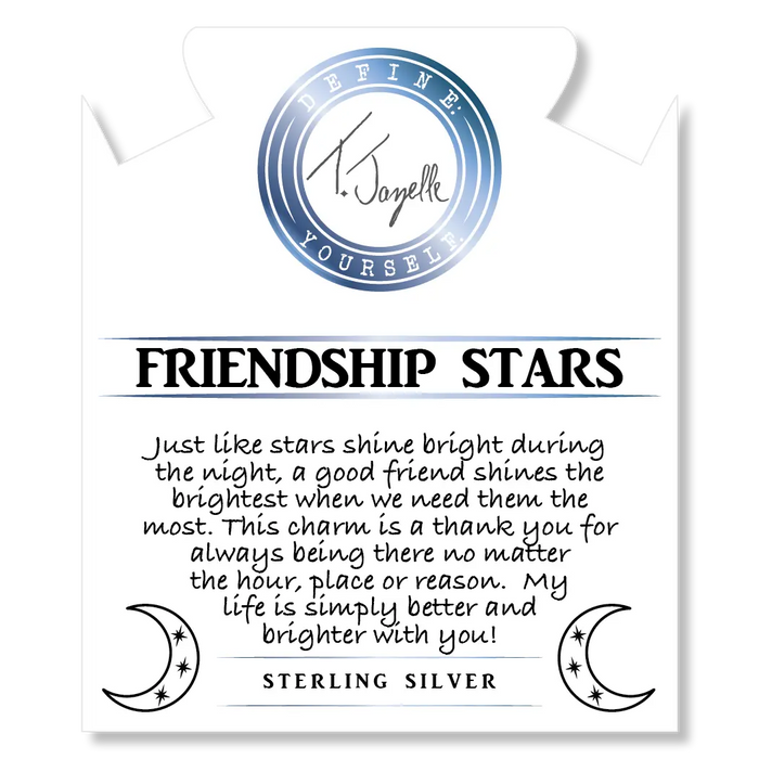 Peruvian Amazonite Stone Bracelet with Friendship Stars Sterling Silver Charm