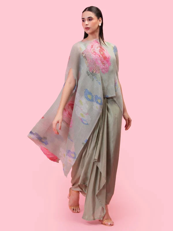 Women's kaftan and drape skirt set