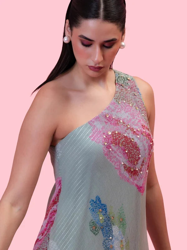 Designer Petals Breeze one-shoulder dress