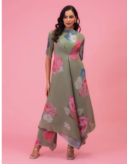 Petals Melody Olive Mist Tunic Set