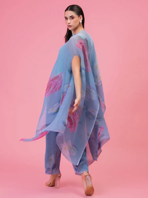 Women's blue kaftan set