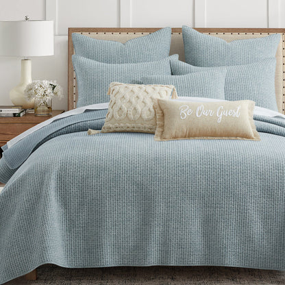 Pick-Stitch Artisan Chambray Quilt Set