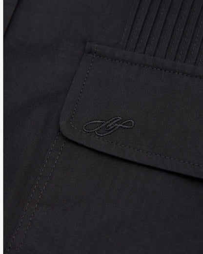 Pin Tucked Pocket Shirt - Black