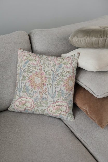 Pink & Rose Outdoor Pillow William Morris Eggshell Pink