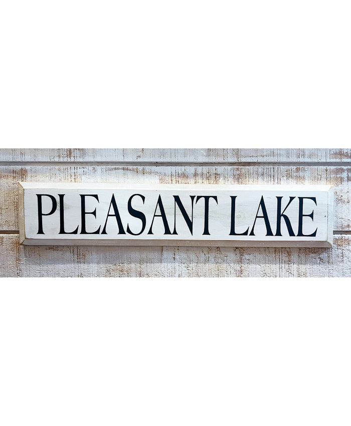 Pleasant Lake Wooden Sign