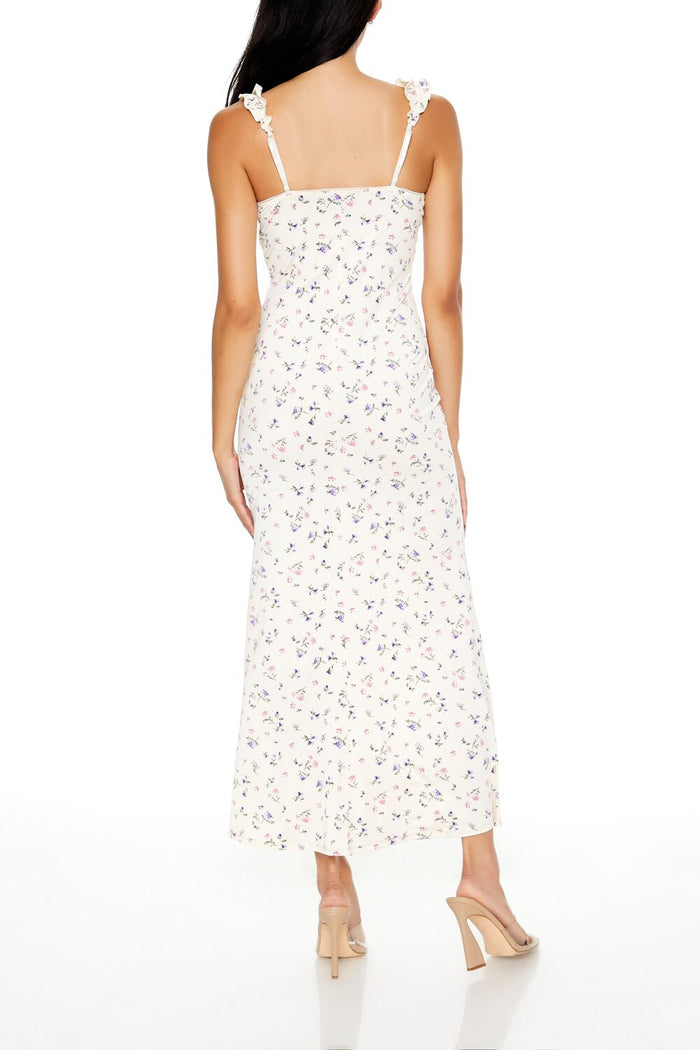 Plunging Ditsy Floral Maxi Dress
