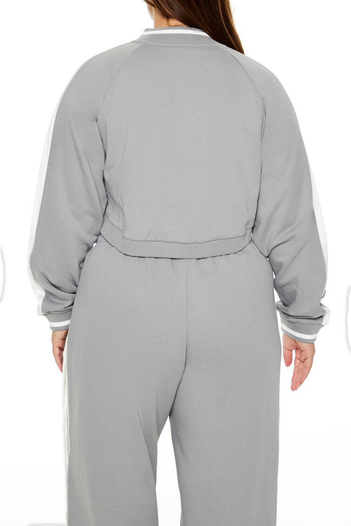 Plus Size Active Striped Jacket
