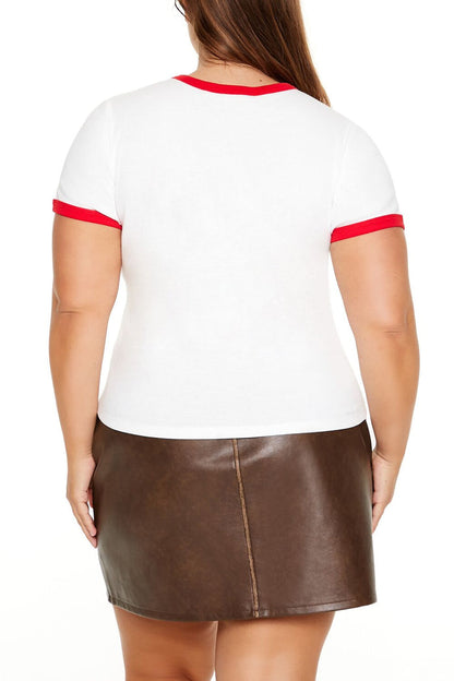 Plus Size Coca-Cola Ringer Baby Tee