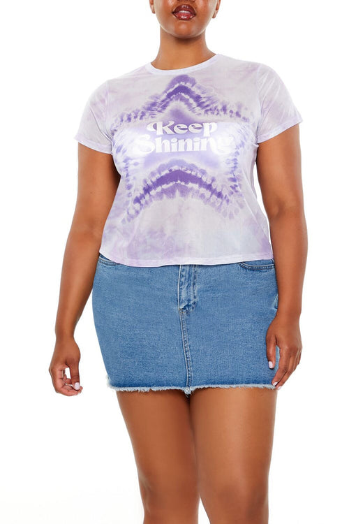 Plus Size Keep Shining Tie-Dye Tee
