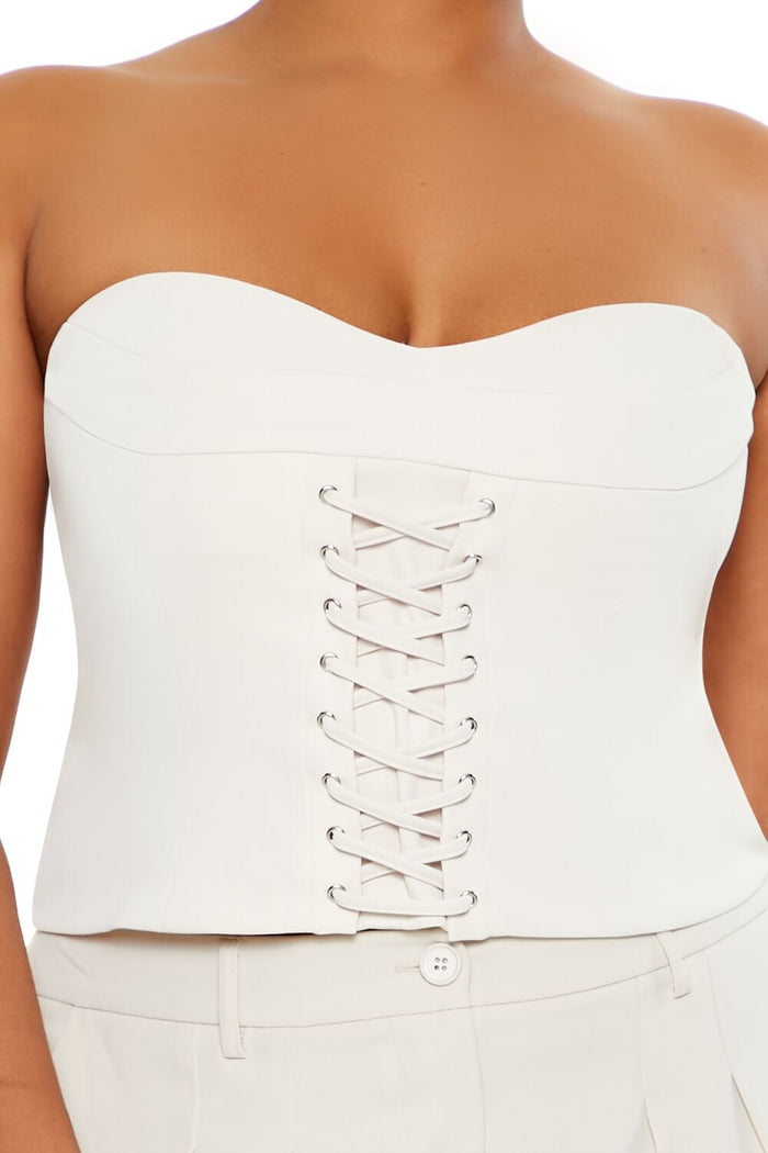 Plus Size Lace-Up Tube Top